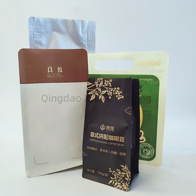 comprar Embalagem de café 8 Saco de selos laterais de plástico auto-selos Gusset Standing pouch Flat bottom online manufacture