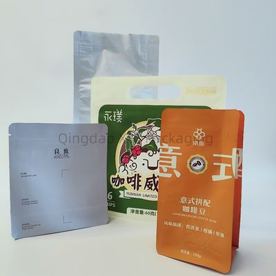 comprar Flexível 8 Side Seal Stand Up Pouch Bags Flat Square Bottom Heat Seal Recapotável OEM online manufacture