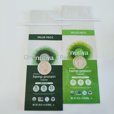comprar Customizado 8 Side Seal Stand Up Pouch com Tie de Lata Flat Bottom para Proteína em Pó online manufacture