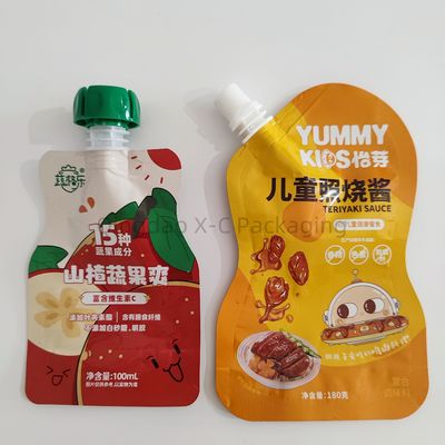 comprar Embalagem de puré Saco de stand-up, sacos líquidos BRC de qualidade alimentar com bocal online manufacture