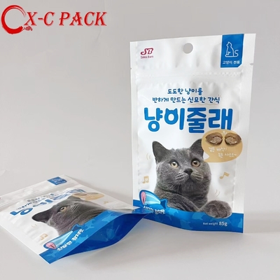 comprar Sacos de embalagem para alimentos para animais de estimação de plástico personalizados por atacado, lanches, gatos, cães, alimentos úmidos para animais de estimação, sacos tipo stand-up com zíper online manufacture