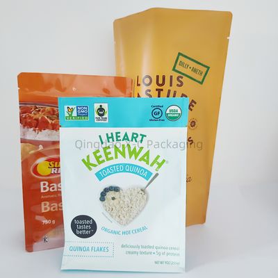 Saco de embalagem em pé, laminado, impressão gravada, brilhante, de qualidade alimentar
