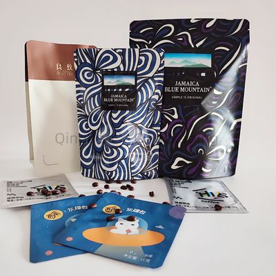 Embalagem de sacos plásticos de forma retangular Alimentos foscos com ziplock personalizados impressos