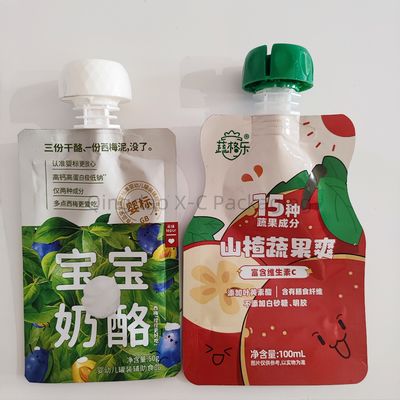 Sacos de embalagem líquida em forma personalizada de qualidade alimentar, recicláveis