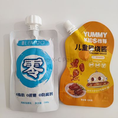 Saco de embalagem personalizado de forma de corte a óleo manuseio brilhante embalagem de alimentos fosco à prova de umidade