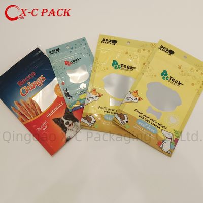 Embalagem de plástico reciclável de alimentos para animais de estimação bolsa de suporte de suporte aluminizada pode ser recolocada com vedação lateral de três janelas