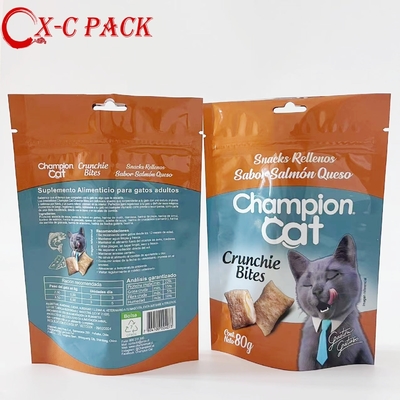 Amostra grátis Custom Made Re-sealable Zip Lock Dog Turtle Cat Treats Snack Package Saco de embalagem de alimentos para animais de estimação