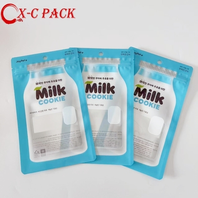 Saco de embalagem para alimentos para animais de estimação com folha de alumínio reutilizável de três lados selados à prova de humidade com impressão digital com fecho para guloseimas para cães